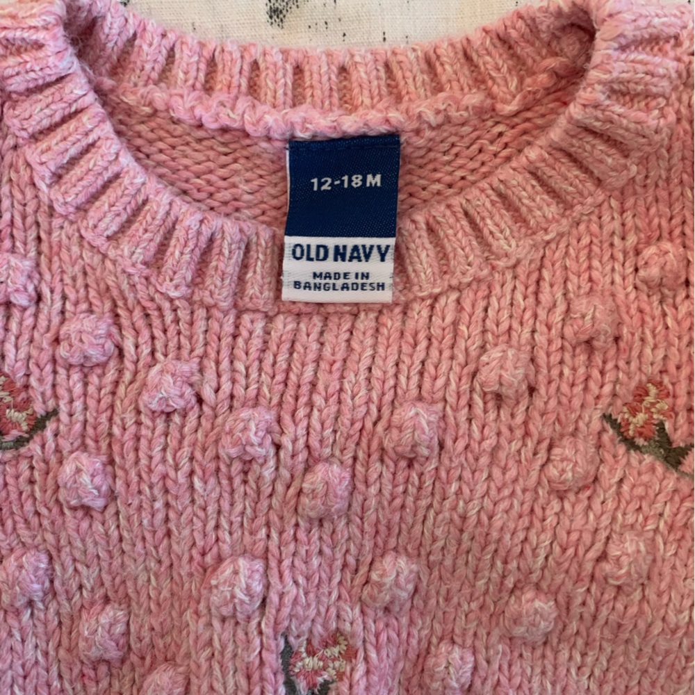 Old Navy Pink cozy cotton knit 2 pc outfit. Absolutely adorable. Good condition - Picture 3 of 7